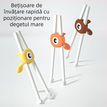 Ai Duoqi Bețișoare de Mâncare pentru Copii – Bețișoare de Învățare cu Design Tigru, Set de Exercițiu pentru Hrănire, 2–12 Ani