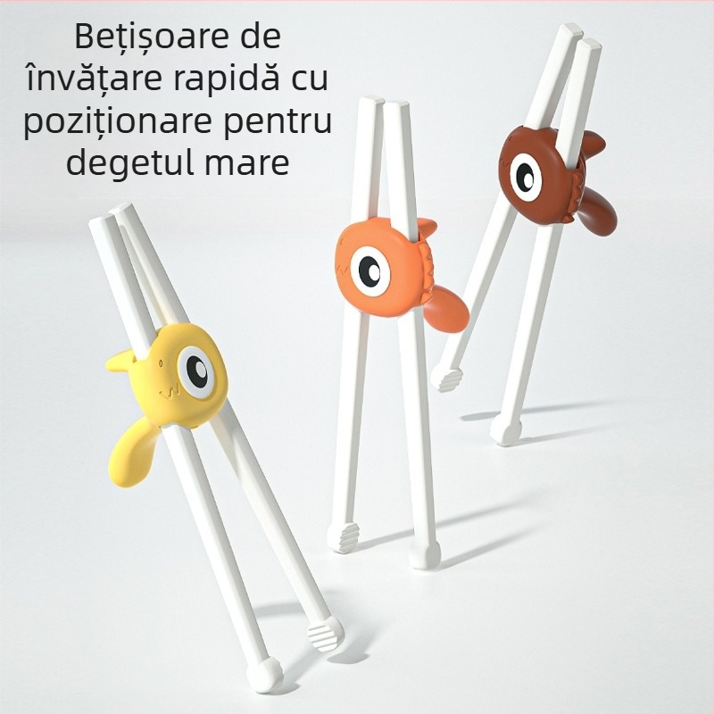 Ai Duoqi Bețișoare de Mâncare pentru Copii – Bețișoare de Învățare cu Design Tigru, Set de Exercițiu pentru Hrănire, 2–12 Ani