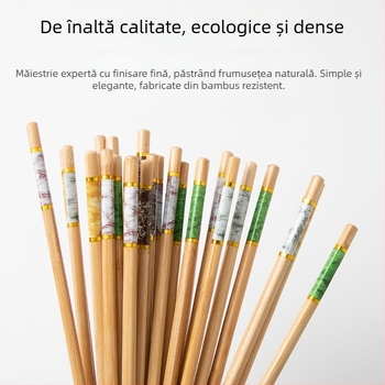 Bețișoare de bambus premium pentru uz casnic, model 2025, rezistente la mucegai, antiderapante, rezistente la temperaturi ridicate, set pentru familie, din lemn natural