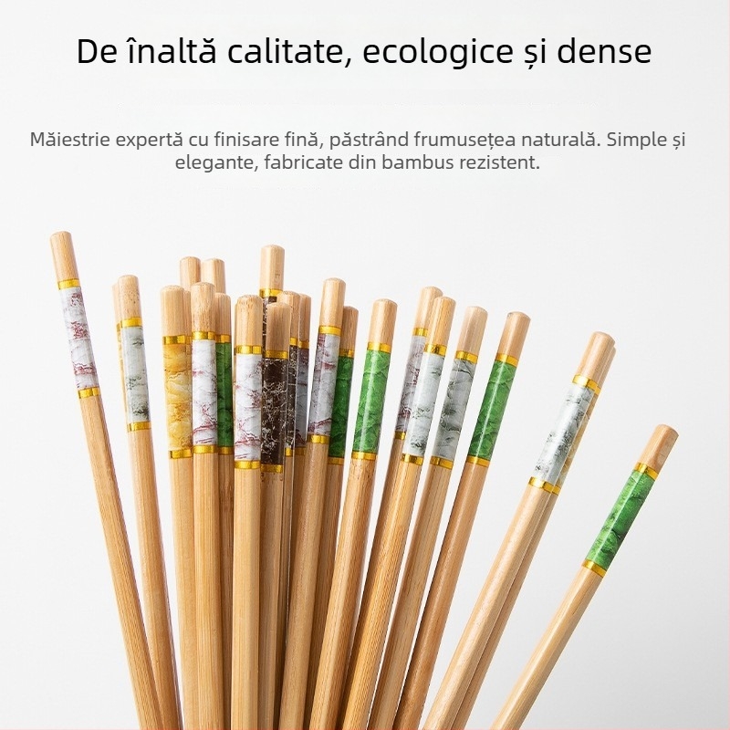 Bețișoare de bambus premium pentru uz casnic, model 2025, rezistente la mucegai, antiderapante, rezistente la temperaturi ridicate, set pentru familie, din lemn natural
