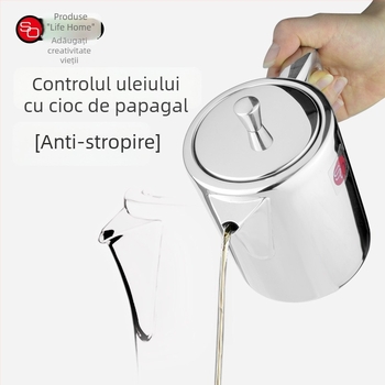 Recipient de ulei din oțel inoxidabil 304 cu filtru, anti-scurgere, recipient de depozitare a uleiului și sos de soia, capac mare