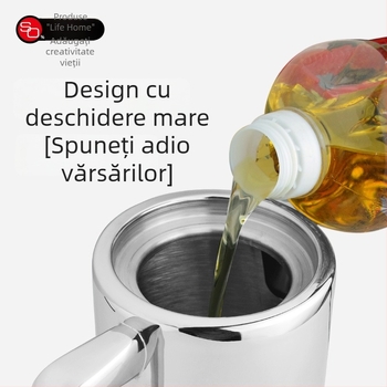 Recipient de ulei din oțel inoxidabil 304 cu filtru, anti-scurgere, recipient de depozitare a uleiului și sos de soia, capac mare