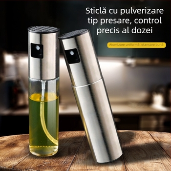 Sticlă de pulverizare a uleiului din sticlă, cu pulverizare fină și scară de măsurare pentru grătar