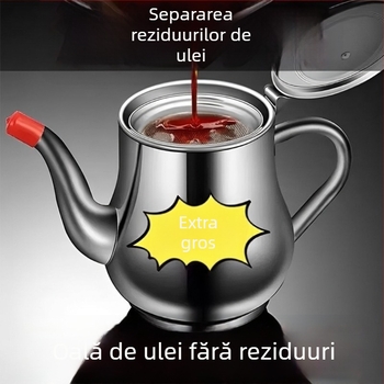 Vas de ulei din oțel inoxidabil 316, clasă alimentară, recipient de bucătărie cu separator de reziduuri pentru filtrarea uleiului