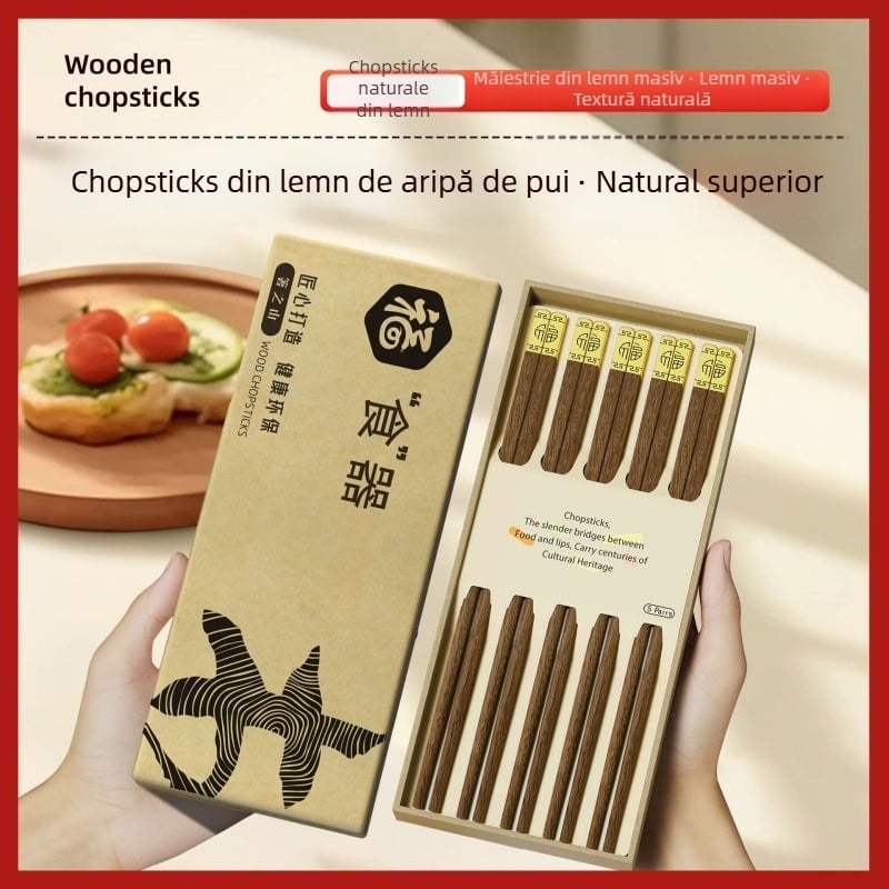 Bețe de lemn netratate pentru masă, din wenge și lemn de santal roșu, design creativ pentru uz casnic