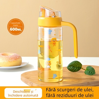 Bubble Duck sticlă de ulei cu deschidere și închidere automate, anti-scurgeri, pentru ulei și oțet, cu capac