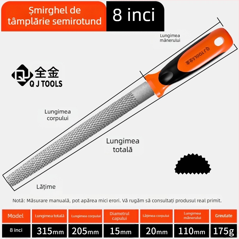 Set de fișiere pentru prelucrarea lemnului: fișier plat, semi-rotund și rotund pentru șlefuire și finisare mahagonului lemn tare