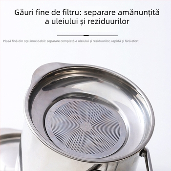 Recipient din oțel inoxidabil 304 cu filtru integrat și pensulă pentru ulei - flacon de ulei pentru bucătărie
