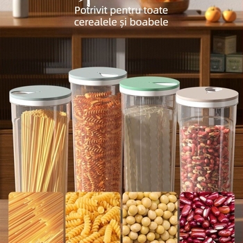 Container de depozitare pentru paste și cereale, din plastic, etanș