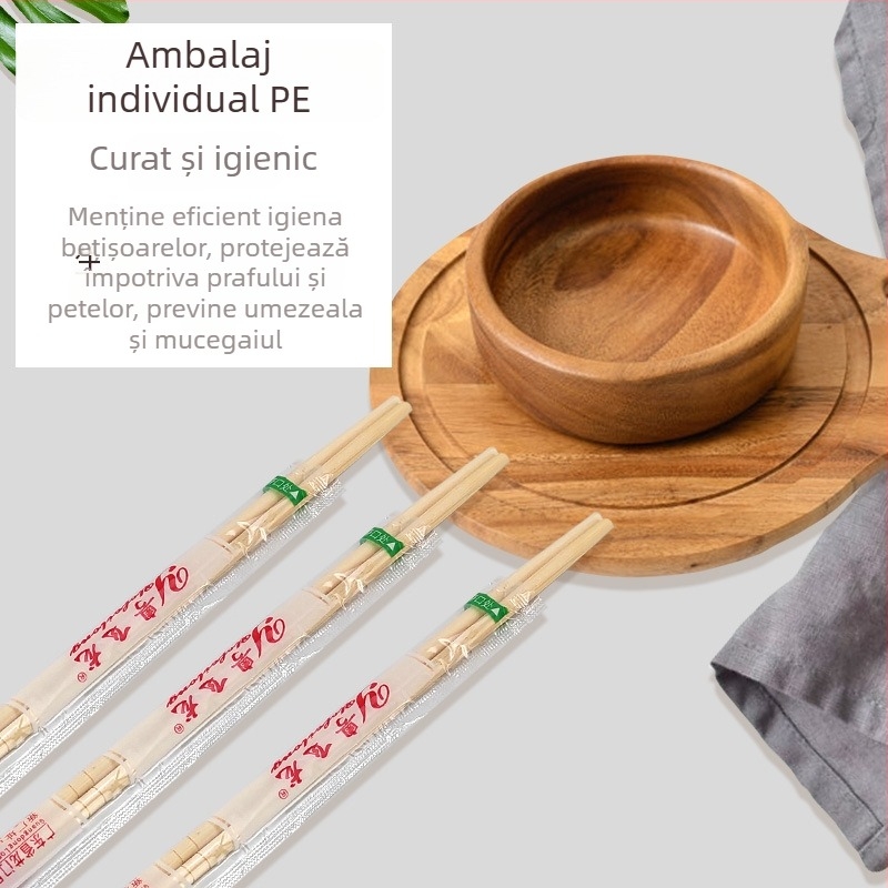 Bețe de bambus de unică folosință cu bol rotund, bețe pereche igienice pentru uz casnic