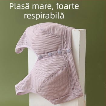 Sutien cu nasturi în față, fără arc, ultra-subțire și respirabil, pentru femei de vârstă mijlocie și în vârstă, confortabil, anti-sagging, stil vestă