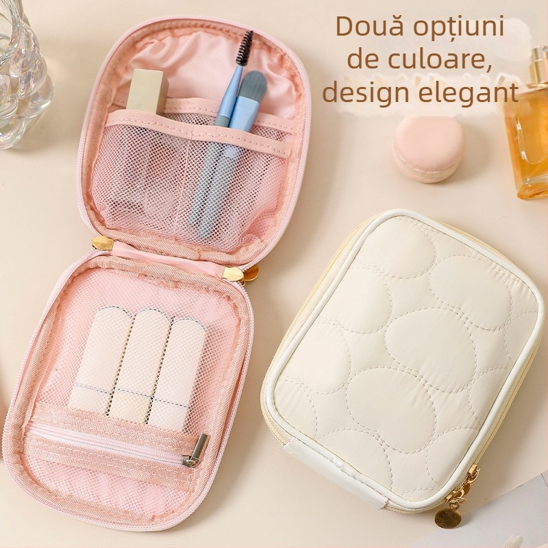Geantă cosmetică în stil coreean pentru ruj, clutch de călătorie minimalist, organizator portabil de machiaj