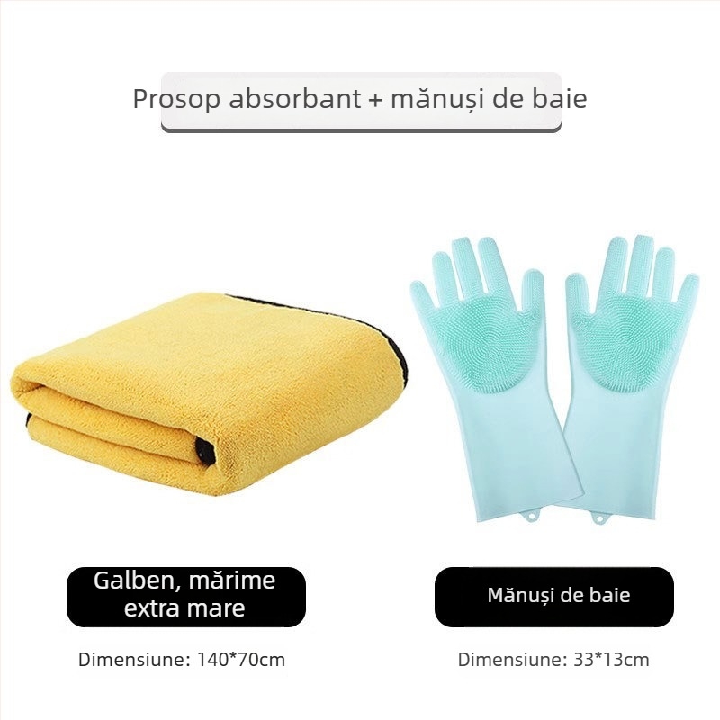 Prosop de baie pentru animale de companie, absorbant, îngroșat, uscare rapidă, fără păr care se lipește, pentru câini și pisici