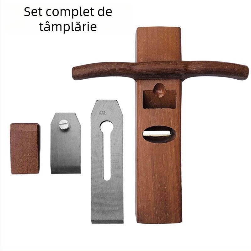 Planer manual pentru tâmplărie — mahon și lemn de trandafir, planer tradițional de împingere, lung și scurt