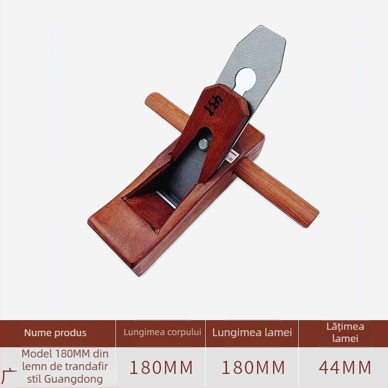 Planer manual pentru tâmplărie — mahon și lemn de trandafir, planer tradițional de împingere, lung și scurt