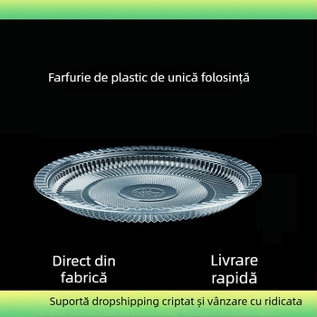 Farfurii rotunde, din plastic, de unică folosință, conforme cu standardele pentru alimente, potrivite pentru banchete și nunți; farfurie pentru eliminarea oaselor la grătar.