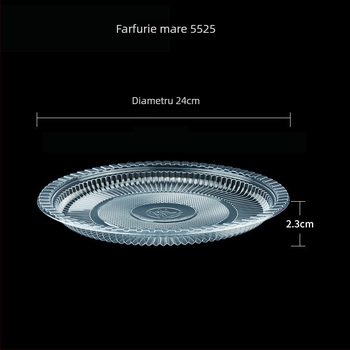 Farfurii rotunde, din plastic, de unică folosință, conforme cu standardele pentru alimente, potrivite pentru banchete și nunți; farfurie pentru eliminarea oaselor la grătar.
