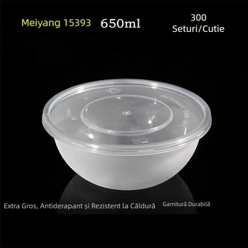 Recipient de unică folosință, rotund, 650 ml, pentru Eight Treasures Rice și Laba Porridge, bol pentru take-away, îngroșat