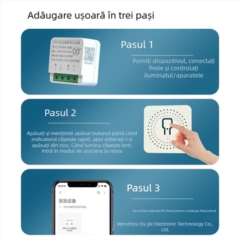 Intrerupător inteligent cu conectare directă Wi‑Fi, programare, Bluetooth Mesh și control de la distanță
