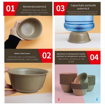 Boluri de unică folosință din coajă de orez, calitate alimentară, îngroșate, rotunde pentru supă, uz casnic, biodegradabile, 250-500 ml