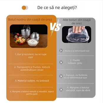 Vasuri de unică folosință, de înaltă calitate pentru uz casnic, boluri din plastic pentru orez, boluri de tip airline, cristal transparente, rezistente la temperaturi înalte