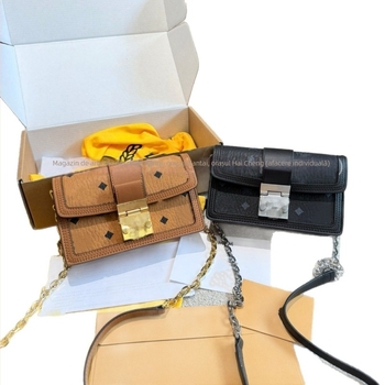 Geantă M Brand Premium Minimalistă, din Piele Naturală, Dimensiune Medie, Formă Pătrată Tip Șa, Cu Curea pentru mână și crossbody