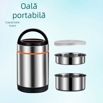 Cutie pentru prânz din oțel inoxidabil, izolație dublă, capacitate mare, portabilă — pentru elevi și angajați