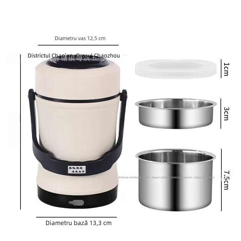 Cutie de prânz din oțel inoxidabil 304, menținere temperatură, încălzire USB, 2,0 L, pentru studenți și adulți, pentru utilizare în mașină