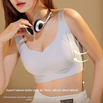 Sutien plus size în formă de W, cu susținere moale, ridicare în două straturi, suport superior reglabil, cupe fără cusături, modelare pe lateral.