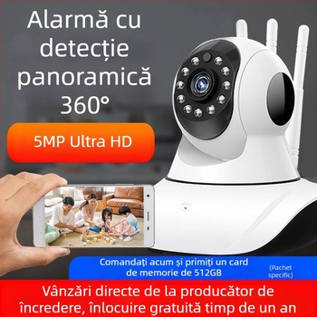 Cameră Wi-Fi fără fir pentru monitorizare la domiciliu, control de la distanță prin telefon, 1080p HD, viziune nocturnă, V380Pro