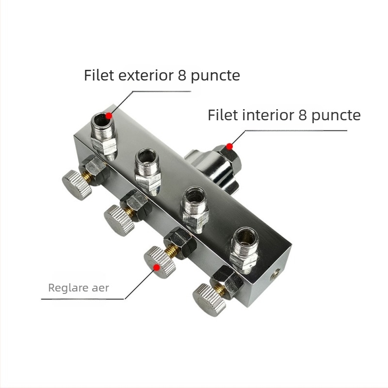 Kit adaptor aer pentru pompă de aer și pistol de pulverizare, cu conector furtun de aer de 8 direcții