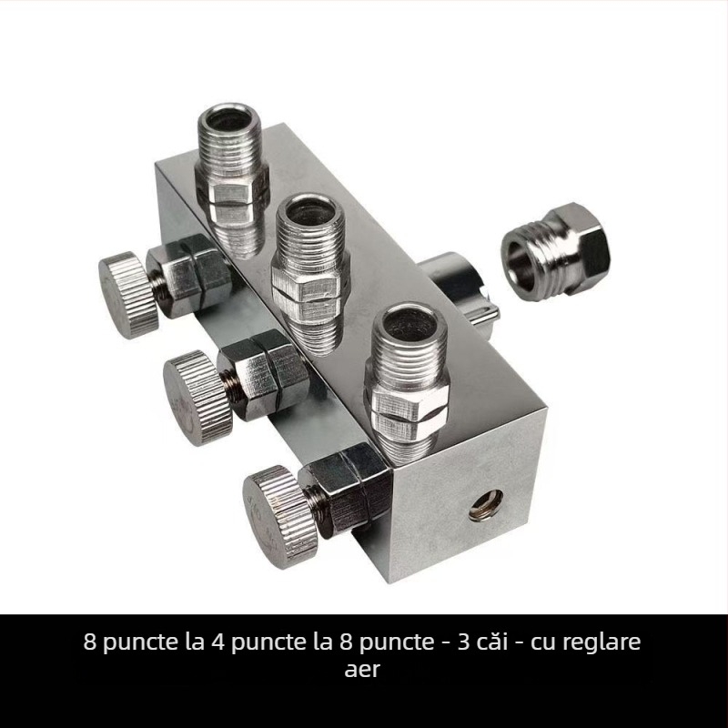 Kit adaptor aer pentru pompă de aer și pistol de pulverizare, cu conector furtun de aer de 8 direcții
