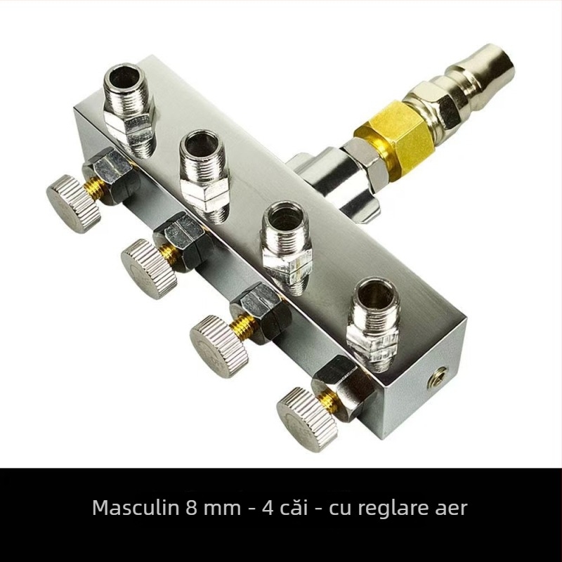 Kit adaptor aer pentru pompă de aer și pistol de pulverizare, cu conector furtun de aer de 8 direcții