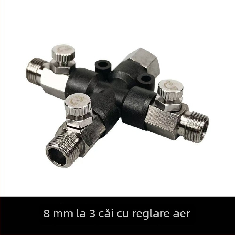 Kit adaptor aer pentru pompă de aer și pistol de pulverizare, cu conector furtun de aer de 8 direcții
