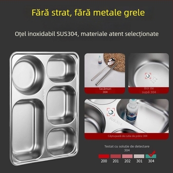 Cutie pentru prânz din oțel inoxidabil 304 cu compartimente și capac – izolație, anti-arsuri, pentru birou și elevi