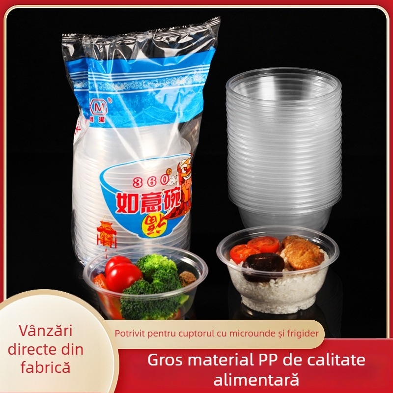 20 boluri rotunde din plastic, de unică folosință, 360 ml – boluri pentru supă pentru livrare și uz casnic