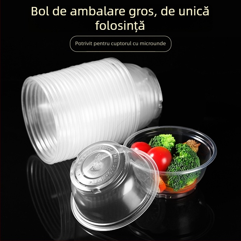 20 boluri rotunde din plastic, de unică folosință, 360 ml – boluri pentru supă pentru livrare și uz casnic