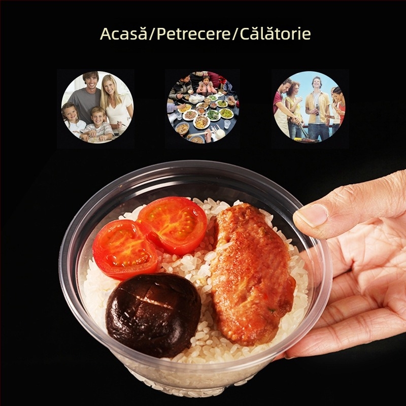20 boluri rotunde din plastic, de unică folosință, 360 ml – boluri pentru supă pentru livrare și uz casnic