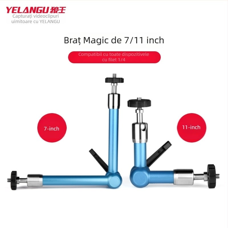 YELANGU braț magic pentru cameră și DV monitor — suport universal LCD, aliaj de aluminiu, încărcare maximă 2–5 kg, model A75