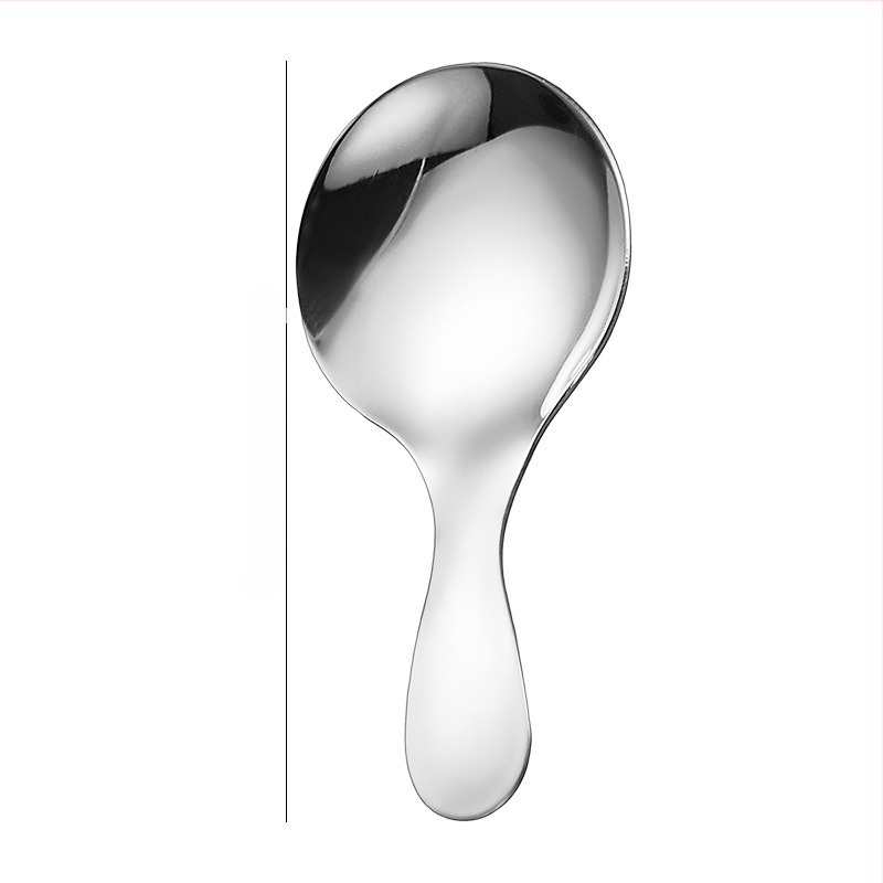 Set de lingură și furculiță din oțel inoxidabil pentru copii, mâner scurt, cap rotund, design scoică, tacâmuri drăguțe pentru înghețată și deserturi
