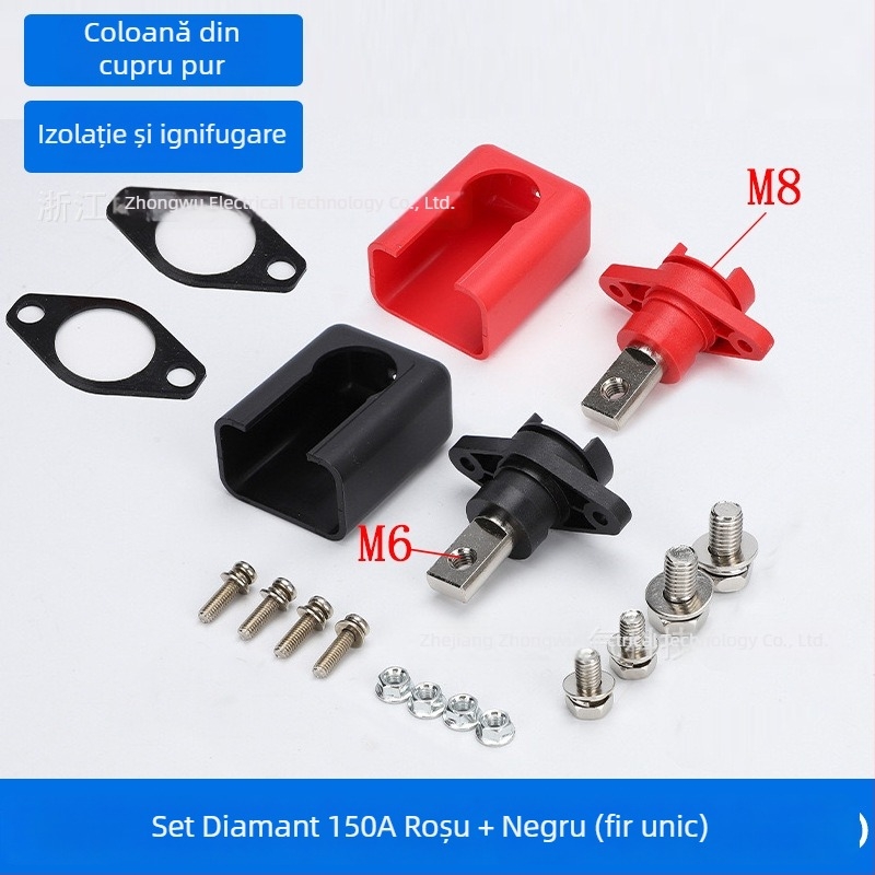 Terminal diamantat prin perete pentru stocare energiei — conector pentru baterii litiu, 150A/300A/500A