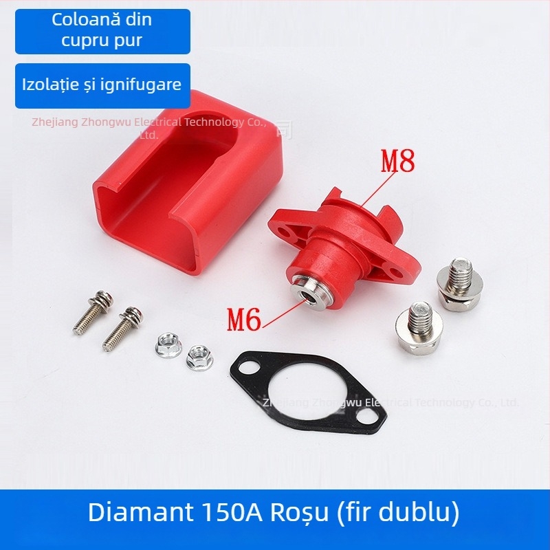 Terminal diamantat prin perete pentru stocare energiei — conector pentru baterii litiu, 150A/300A/500A
