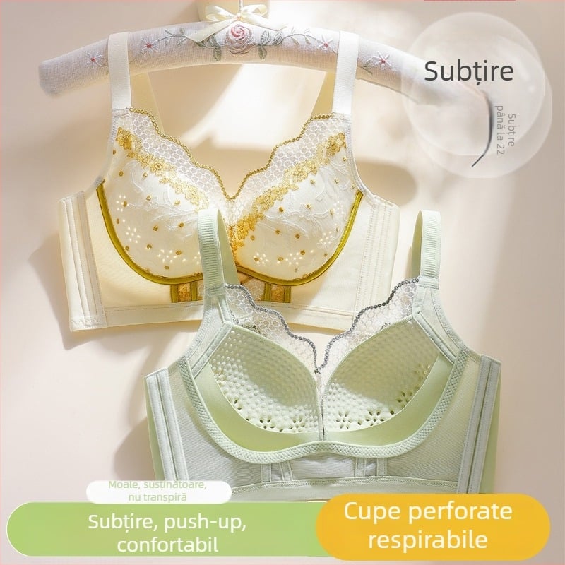 Yuzi Butterfly lenjerie de design originală, sutien ultra-subțire de vară pentru bust mic, fără arc, reglabil