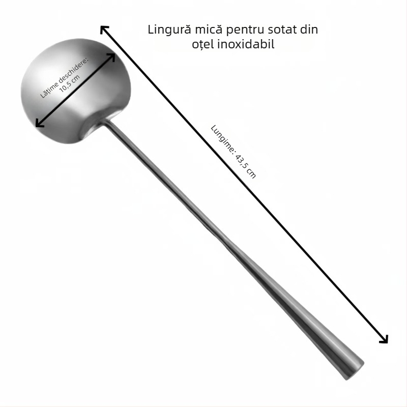 Lingură de prăjit din oțel inoxidabil, finisaj satinat, grosime densă, spatulă de bucătărie multi-funcțională