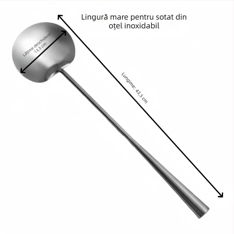 Lingură de prăjit din oțel inoxidabil, finisaj satinat, grosime densă, spatulă de bucătărie multi-funcțională