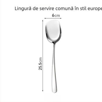 Lingură de servire din oțel inoxidabil 304 pentru hoteluri, restaurante și cantine; igienică și ușor de curățat.