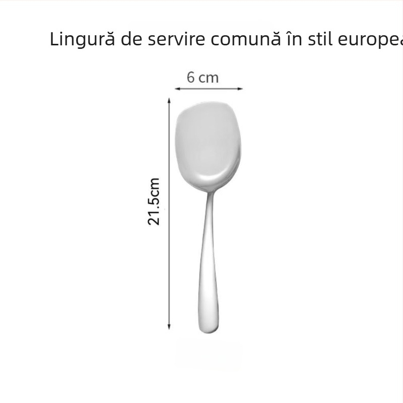 Lingură de servire din oțel inoxidabil 304 pentru hoteluri, restaurante și cantine; igienică și ușor de curățat.
