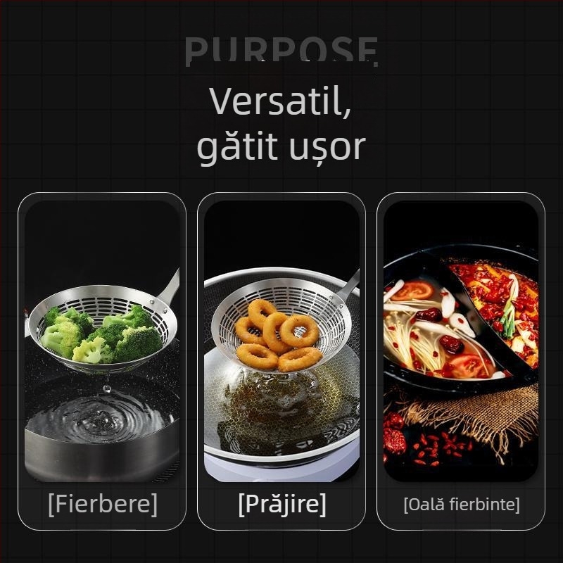 Colander din oțel inoxidabil, de înaltă calitate, pentru paste și găluște, sită pentru prăjit, special pentru Chaosan hot pot