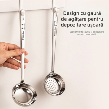 Lingură de supă cu mâner lung, de calitate alimentară, set de 6 bucăți, mare, din oțel inoxidabil