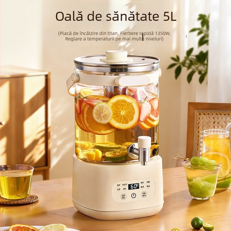 Dq-701 Ceainic din sticlă cu robinet — multifuncțional, infuzare și fierbere integrate, temperatură constantă, termostat digital, capacitate 4 L, pentru uz casnic